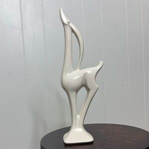 Vintage white ceramic mid century gazelle deer decor